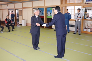 消防長から南平田コミュニティ振興会へ