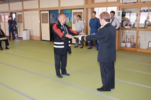 消防団長から第32分団へ