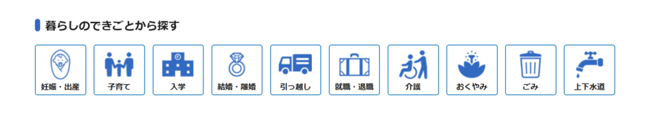 暮らしのできごとから探す一覧画像