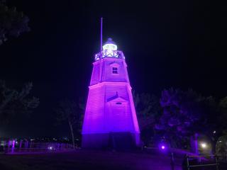 六角灯台ライトアップ（パープル）