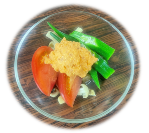 夏野菜のサラダにんじんドレッシング