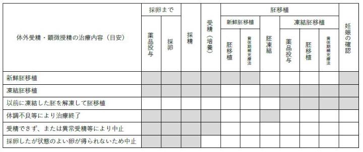 助成する治療の種類・内容