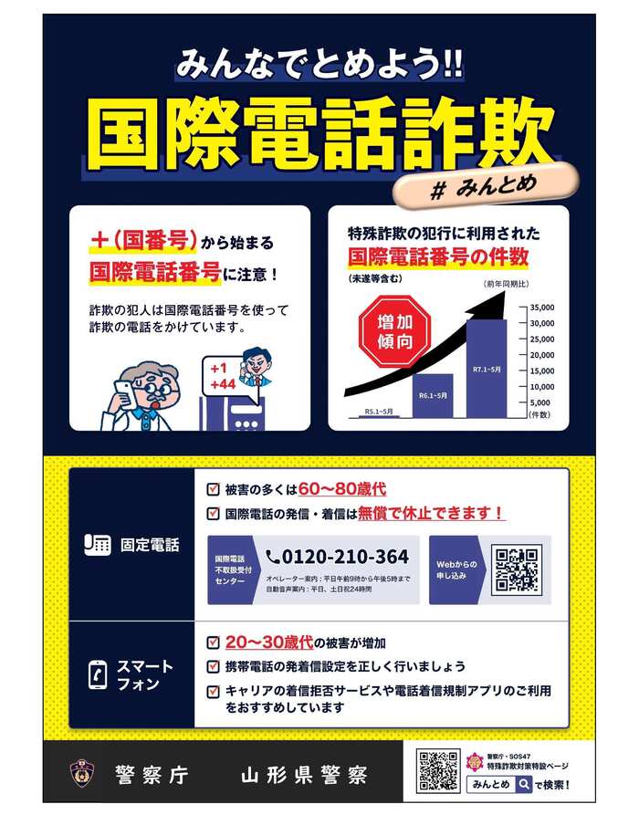 みんなでとめよう国際電話詐欺