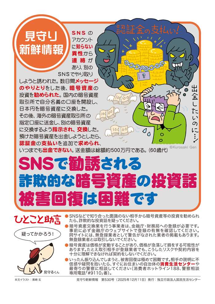 SNSで勧誘される詐欺的な暗号資産の投資話-被害回復は困難です