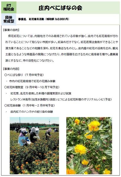 R7庄内べにばなの会　事業概要