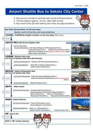 庄内空港連絡バスのご案内（英語表記）