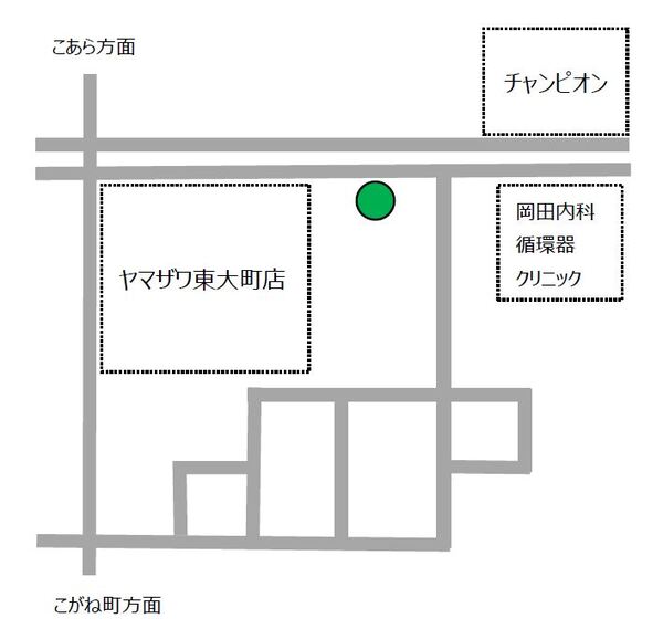 東大町3丁目の位置図です。