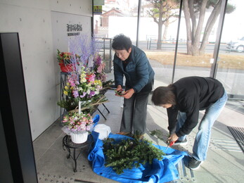展示にみどりをプラスする写真