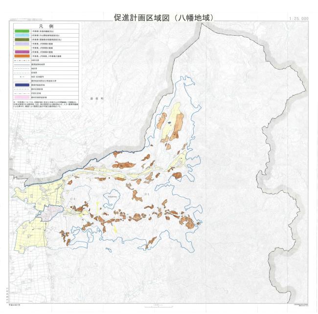 促進計画区域図（八幡地域）の地図