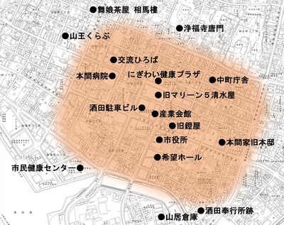 まちなかグランドデザインの対象区域図
