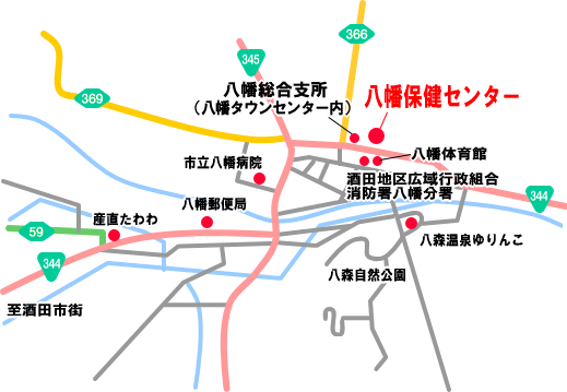 八幡健康センター案内図の画像