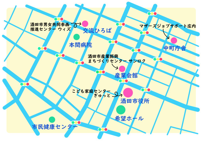 関連施設の地図